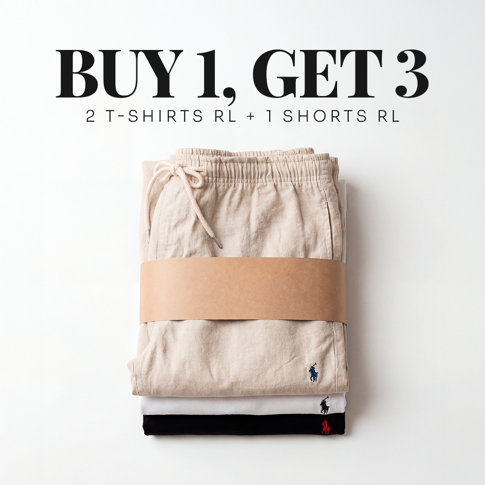 Kit 2 Basic Ralph Lauren T-shirts + 1 Linen Shorts