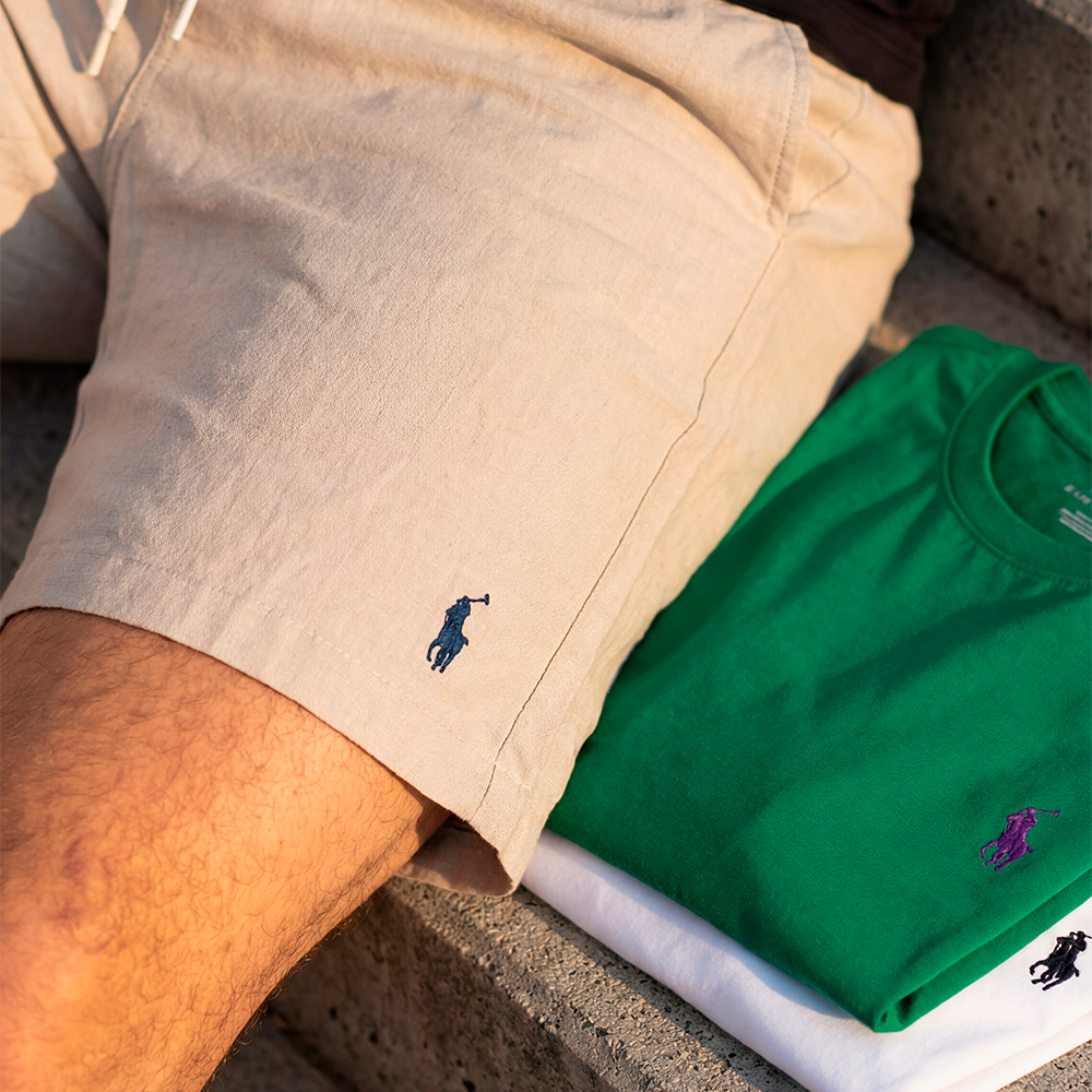 Kit 2 Basic Ralph Lauren T-shirts + 1 Linen Shorts