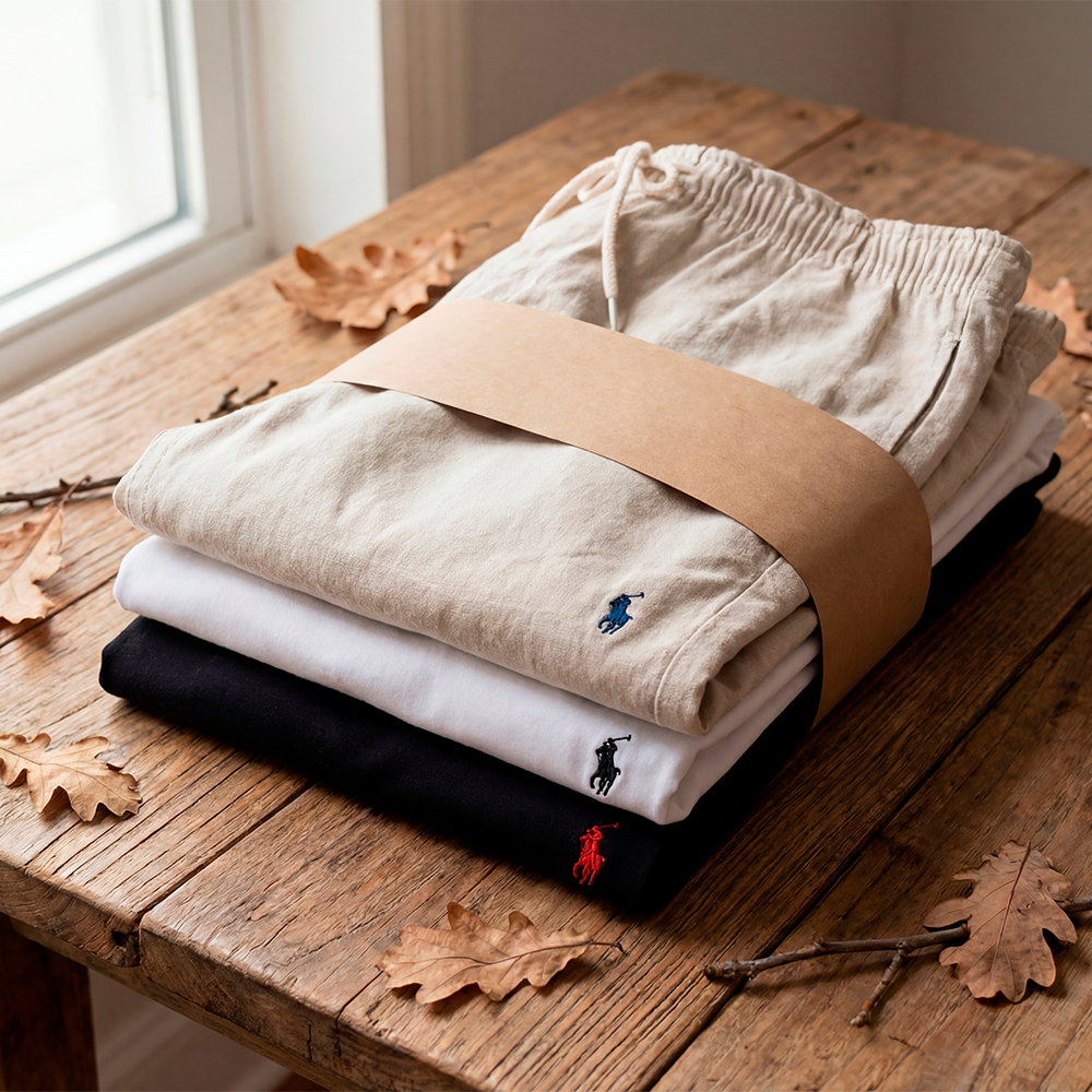 Kit 2 Basic Ralph Lauren T-shirts + 1 Linen Shorts