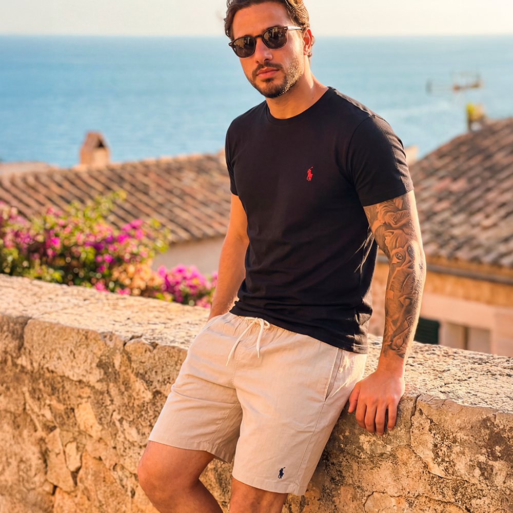 Kit 2 Basic Ralph Lauren T-shirts + 1 Linen Shorts
